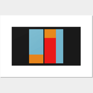 red blue and orange geometrical abstract art pattern Posters and Art